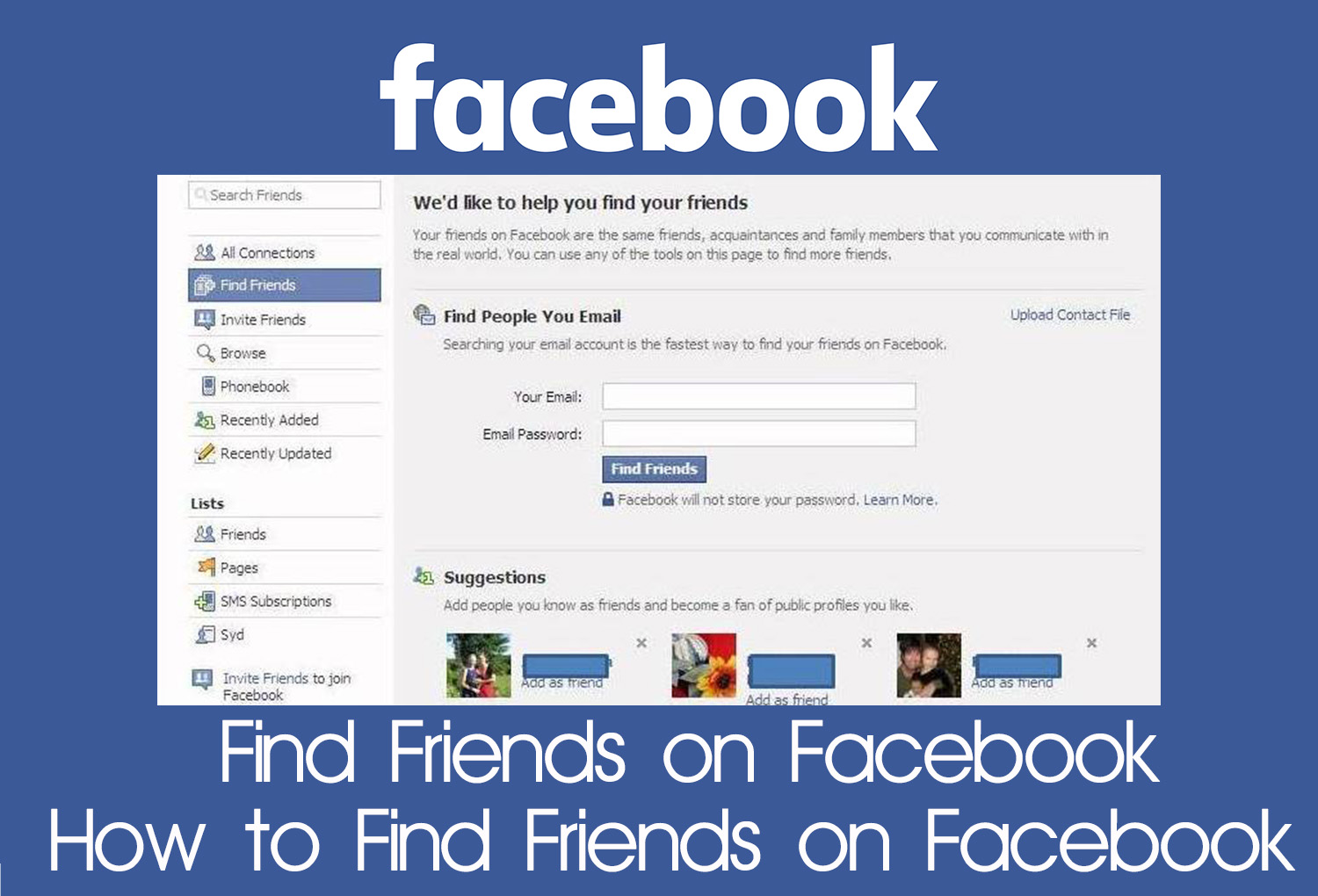Find Friends on Facebook How to Find Friends on Facebook