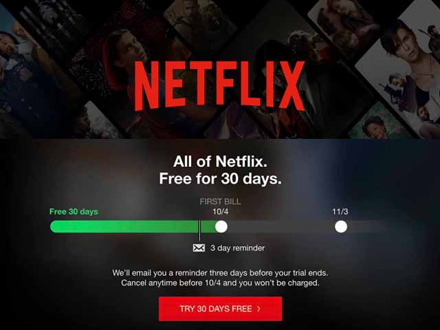 netflix free trial no credit card