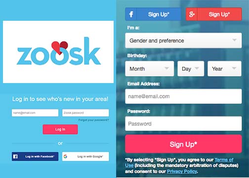Zoosk sign in with facebook