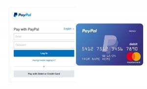 PayPal Credit Card Login Page